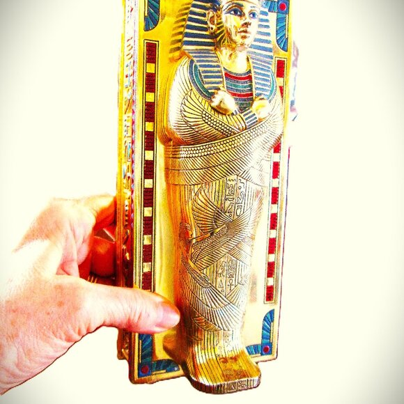 Vtg NWOT The Treasures of Tutankhamuh Card Box handpainted. Limited Edition - Picture 2 of 15